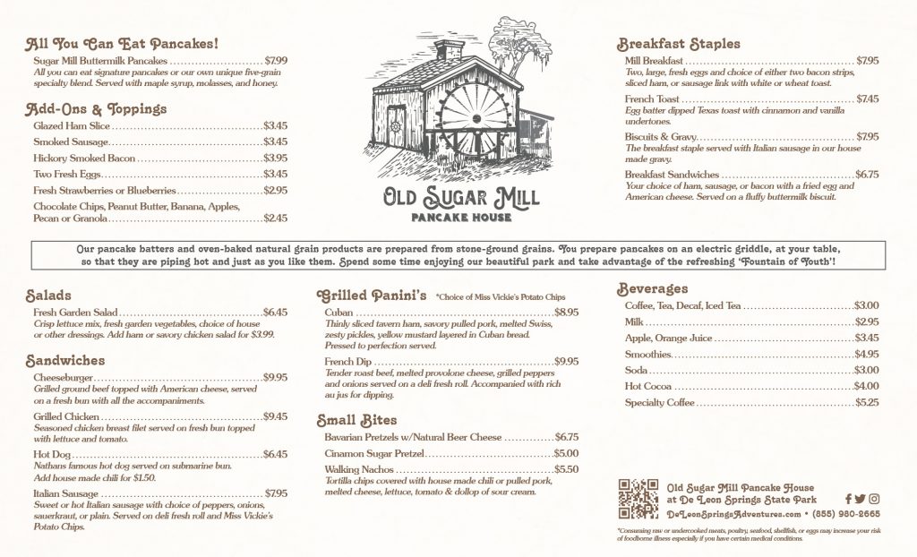 Old Sugar Mill Pancake House De Leon Springs Adventures