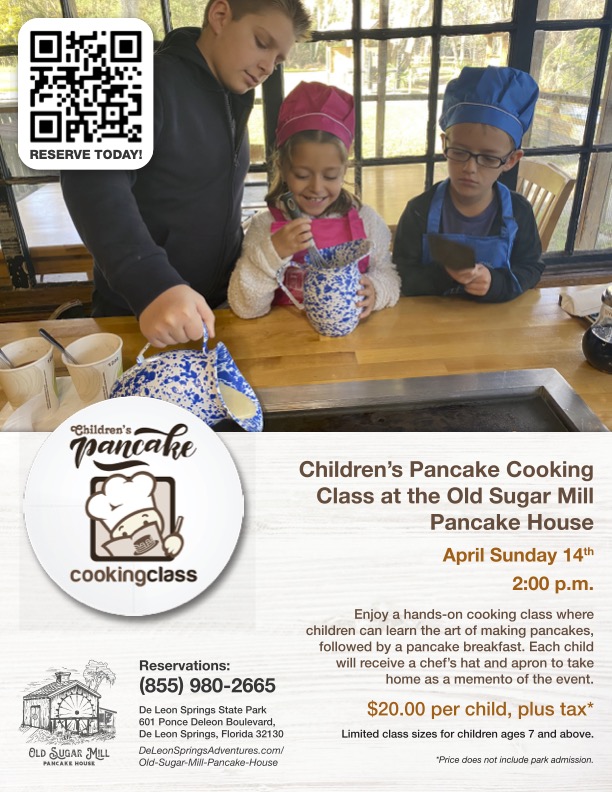 Children's Pancake Cooking Class De Leon Springs Adventures